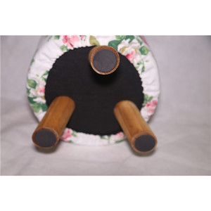 Tabouret rond à imprimé floral en bois massif 30x30x30 cm avec housse amovible, pouf de style traditionnel pour la maison - Product Image 4