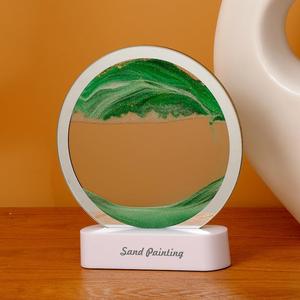 LED Light Flow <strong>Sand</strong> Painting Art Decoration 3D Dynamic Hourglass Decorative Atmosphere Light Table Lamp - Product Image 2