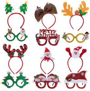 Arbre de noël elfe renne bois père noël bandeau chapeau de noël fête de noël lunettes ensemble pour joyeux noël fête fournitures - Product Image 2