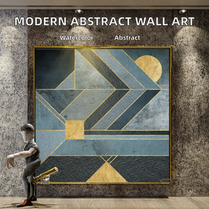 Quadri Moderni per Soggiorno e Hotel, Grandi Stampe d'Arte Astratta ad <span class=keywords><strong>Acquerello</strong></span>, Stampe su Tela Decorative per Pareti - Product Image 2