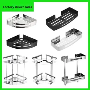 Khách Sạn Kỹ Thuật Treo Tường Thép Không Gỉ 304 Góc Giá Tam Giác Duy Nhất Hai Lớp Lưu Trữ Phòng Tắm Kệ Tích Hợp - Product Image 5