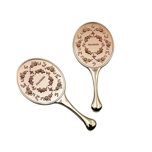 Customized Cultural Souvenir Art Museum Gift Metal Embossed Handle <b>Handheld</b> <b>Mirror</b> Travel <b>Mirror</b> in Bag - Product Image 2