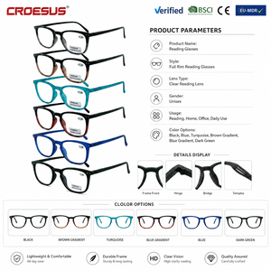 Nuevas Gafas de Lectura Clásicas Ligeras 1.50 Negras para Presbicia, Gafas de Moda Unisex con Montura Cuadrada de PC para Hombre y Mujer - Product Image 2
