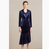 Costumes de luxe pour femmes avec logo personnalisé, ensembles d'église, jupes et vestes longueur genou, tenues de travail formelles pour femmes dirigeantes