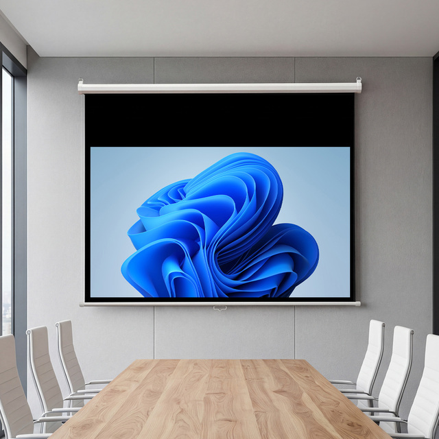 Manual Locking Projection Screen 100/120/133/150 Inch Matte White Fabric Aluminum Shell for Home Office Meeting Room