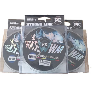 Línea de pesca WildPro Fierce War 100M 4Braid PE de alta resistencia para pesca - Product Image 3