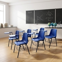 Chaise de formation ergonomique empilable avec tablette d'écriture, siège en PP, capacité de 600 lb, pour salles de classe et amphithéâtres scolaires