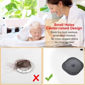 Silicone Hair Catcher Wholesale Premium Silicone Shower Cover Collapsible Hair Stopper Bathroom Kitchen Sink - Product Image 4