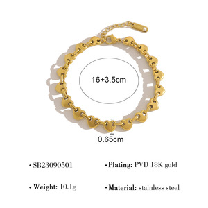 Impermeabile 18K oro placcato in acciaio inox catena da <span class=keywords><strong>Tennis</strong></span> bracciale da donna <span class=keywords><strong>di</strong></span> lusso cuore con zircone cubico <span class=keywords><strong>gioielli</strong></span> regalo <span class=keywords><strong>di</strong></span> compleanno - Product Image 5