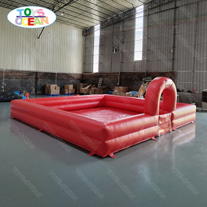 Piscine à <span class=keywords><strong>mousse</strong></span> gonflable rouge <span class=keywords><strong>de</strong></span> qualité commerciale avec entrée <span class=keywords><strong>en</strong></span> arche, portable, pour événements extérieurs et parcs d'attractions - Product Image 2