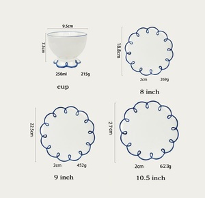 Ensembles de vaisselle en céramique <span class=keywords><strong>creuse</strong></span> en relief de Style nordique vaisselle plats et assiettes <span class=keywords><strong>assiette</strong></span> de Charge de mariage servant des assiettes en céramique - Product Image 2