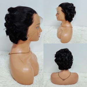 Promotion : Perruques Courtes Bouclées 13x4 Lace Frontal, Ondulées et Colorées, Prix de Gros, 100% Cheveux Humains, Offre Spéciale à 13,8 $ - Product Image 3