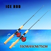 Canne à pêche télescopique en fibre de carbone de 55 cm, 65 cm, 75 cm pour la pêche à la mouche, la pêche sur glace, la pêche au black-bass et au brochet