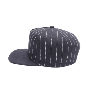 Custom Design Woolen Brim 2 Tone 5 Panel Acrylic Pinstripe Snapback Hat High Quality Adjustable Snapback <b>Cap</b> - Product Image 4
