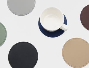 Xinrunjin Logo personnalisé en cuir PU caboteur Simple épais Ins résistant à la chaleur café thé boisson café tasse tapis impression Uv - Product Image 5