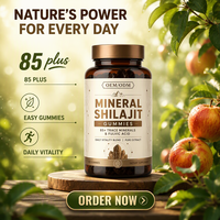 Gummies de Shilajit Pur de l'Himalaya Halal OEM, Bonbons Gommeux de Shilajit, Marque Privée, Aliment Naturel, 3000mg