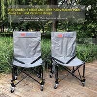 Fauteuil roulant pliant moderne en tissu Oxford et acier au carbone pour l'extérieur, multi-usage, portable, pour le tourisme, les voyages et le shopping