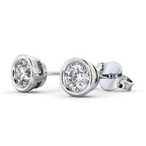 Luxury High Quality Silver <b>Earring</b> 1.4CTW Round CVD Lab Grown Certified Diamond <b>Earring</b> Classic 18k Solid White <b>Gold</b> Bezel Stud - Product Image 2
