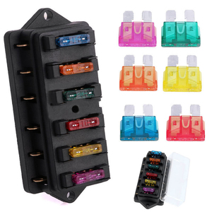 Caja de fusibles de hoja ATO estándar de circuito de 6 vías DC 12V/24V soporte de bloque de fusibles de coche - Product Image 1