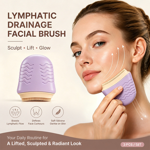 Cepillo de Masaje Linfático de Silicona de Doble Cara, Cepillo Ergonómico para Moldear el Rostro, Cepillo Linfático de Silicona Suave Personalizable - Product Image 3