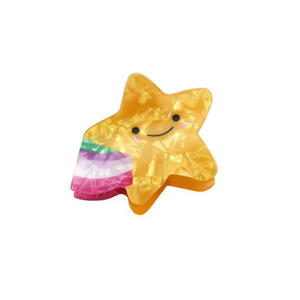 Pinza para el pelo Angelina con forma de estrella de cinco puntas, color arcoíris, 12 cm, diseño de dibujos animados para mujeres y niñas, uso informal - Product Image 1