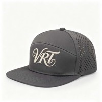 Gorra de Béisbol Personalizada de 7 Paneles, Estilo Hip Hop, Visera Plana, Logotipo Bordado, Impermeable, con Perforaciones Cortadas a Láser, Resistente al Agua, Cierre a Presión