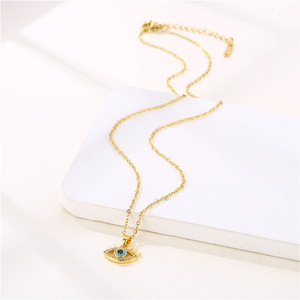 Colliers Ojos <span class=keywords><strong>Turcos</strong></span> en acier inoxydable 316L, collier yeux en Zircon cubique, cristal bleu, colliers yeux turcs - Product Image 4