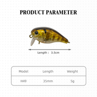 Leurre Artificiel Hessen 35mm 5g Multi Couleurs ABS, Type Minnow, Appât Nageur pour Saumon, Imprimé 3D Réaliste, Dur, Flottant en Surface/Moyenne Profondeur