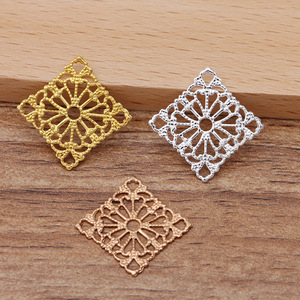 Acessório de Ornamento DIY, Acessórios para Cabelo, Material Artesanal, Peça de Flor de Cobre Quadrada de 15mm (09661) - Product Image 4