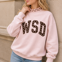 Sweat-shirt surdimensionné personnalisé pour femme, col rond, en coton, avec broderie de lettres, style vintage décontracté, pull-over