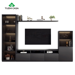 Moderno Soporte <span class=keywords><strong>de</strong></span> <span class=keywords><strong>TV</strong></span> <span class=keywords><strong>Flotante</strong></span> <span class=keywords><strong>de</strong></span> <span class=keywords><strong>Madera</strong></span> con Cajón y Estantes, Muebles Modulares <span class=keywords><strong>para</strong></span> Sala <span class=keywords><strong>de</strong></span> Estar - Product Image 4