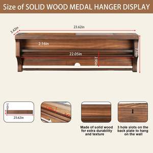 2026 Solid Wood Medal Hanger Display <strong>Shelf</strong> Medal Holder Wall Mount Medal Rack Display Holder <strong>for</strong> Runners Marathon - Product Image 2
