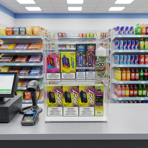 Rotating Acrylic <b>Display</b> <b>Cabinet</b> Lockable Retail Store Convenience Store Counter Showcase Rack - Product Image 1