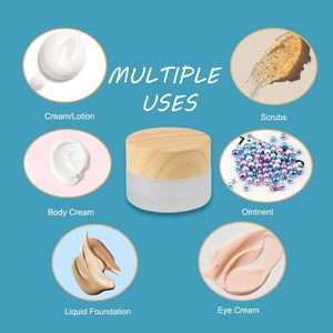 5ml-100ml Cosmetic <b>Mini</b> Frosted Soda-Lime Glass Cream Jars Metal <b>Spray</b> Cap Silk Screen Printing Clear White Black Green Colors - Product Image 4