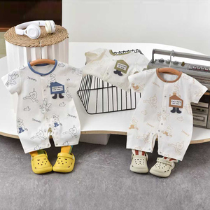 Combinaison à manches courtes pour bébé, combinaison pour nouveau-né, combinaison triangulaire en coton pour garçon, douce pour la peau - Product Image 4