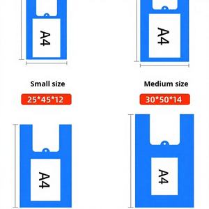 Bolsas de tela no tejida reutilizables y reciclables estilo camiseta con logotipo personalizado - Product Image 1