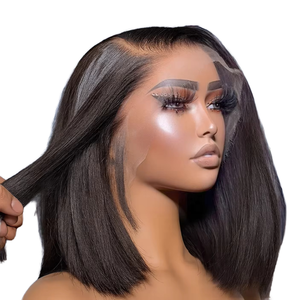 Full Lace <b>Wig</b> Vietnamese Virgin Hair Long Length 180% Density HD Transparent Glueless Lace Baby Hair Brown Color Average Size - Product Image 1