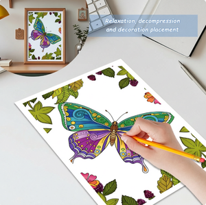 Livre de <span class=keywords><strong>coloriage</strong></span> <span class=keywords><strong>papillon</strong></span> et <span class=keywords><strong>mandala</strong></span> de 24 pages pour adultes et enfants – Anti-stress, animaux, fleurs, dessin au trait, papier, crayon, artisanat, cadeau - Product Image 4