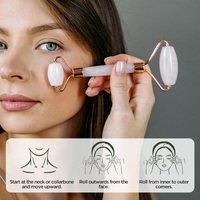 Ensemble de rouleaux de jade naturel et Gua Sha en gros avec boîte cadeau, logo personnalisé, outil de massage facial, masseur de cou, emballage OEM