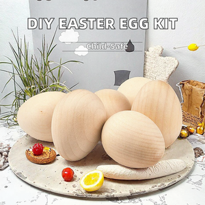 En stock, vente en gros, <span class=keywords><strong>jouets</strong></span> en bois pour enfants, œufs de Pâques en bois poli, art populaire, bricolage, artisanat en bois coloré pour enfants - Product Image 2