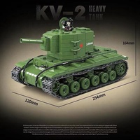Réservoir en plastique blocs de construction militaire soviétique KV 2 armée Wea Pon réservoir militaire brique jouet jouets éducatifs enfants jouets d'apprentissage