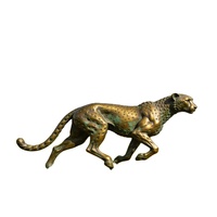 Statue de taureau, d'ours, de guépard, de léopard en métal, laiton, bronze noir, grandeur nature, personnalisée, pour extérieur, jardin, centre commercial, à vendre