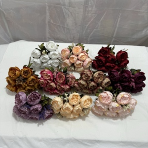 Fiori artificiali fatti a mano per matrimonio e festa a casa in più colori tenui - Product Image 1