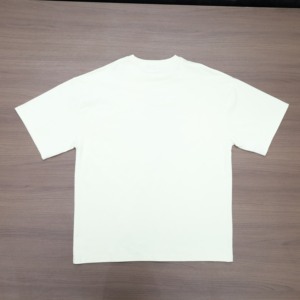 Camiseta de Manga Corta Oversize Color Crema para Hombre con Estampado de Letras Personalizado, Cuello Redondo, Estilo Casual, Ajuste de Jersey de Algodón - Product Image 5