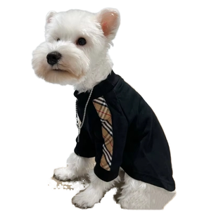 खुशी लक्जरी फैशन पालतू कुत्ते कपड़े क्लासिक शैली ग्रीष्मकालीन पोलो शर्ट वसंत ऋतु के मौसम के लिए बड़े कुत्तों और बिल्लियों के लिए - Product Image 4