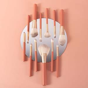 <span class=keywords><strong>ZOOE</strong></span> precio al por mayor 12 Uds juego de brochas de maquillaje con bolsa de Pu tubo dorado mango de madera personalizar Logo base brochas - Product Image 6