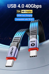 Pabrik JEYI 5.8cm kabel datar USB4 FPC USB-C ke USB-C 40Gbps 100W Thunderbolt 4/<span class=keywords><strong>3</strong></span> dengan produk stok pabrik perumahan aluminium - Product Image 5