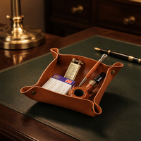 Plateau de rangement personnalisé en cuir PU pour portefeuille, montre, téléphone, bijoux, organiseur de bureau pliable, décoration d'intérieur