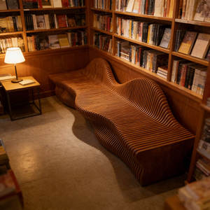 Banco de fibra de vidrio anticorrosivo en forma de L para exteriores, moderno y ecológico, para jardín, área escénica, calle, comunidad, banco de descanso - Product Image 4