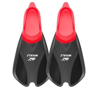 Aletas de natación de silicona antideslizantes de dureza media para adultos y niños, ideales para entrenamiento de estilo libre y buceo, en rojo y amarillo. - Product Image 2